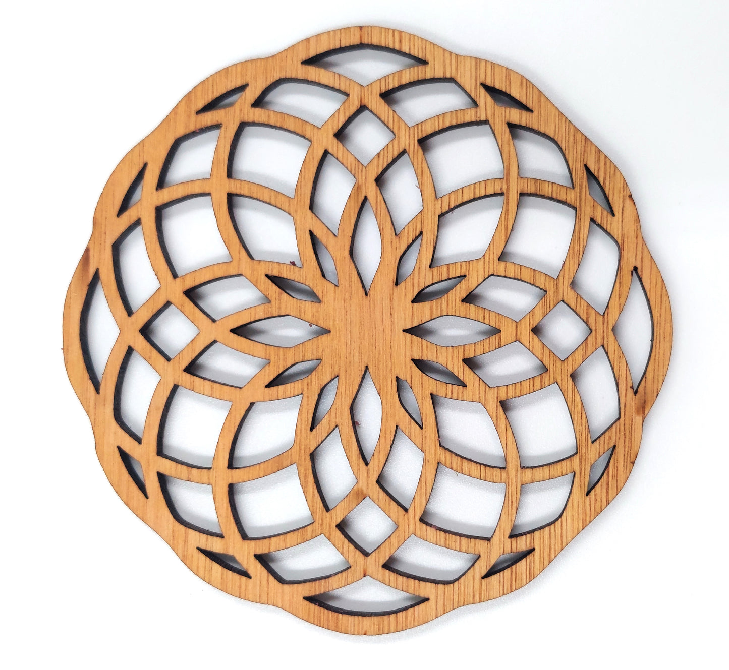 Houten geometrische onderzetters - Design onderzetters hout - Trendy houten onderzetters - Design-houten tafelaccessoires