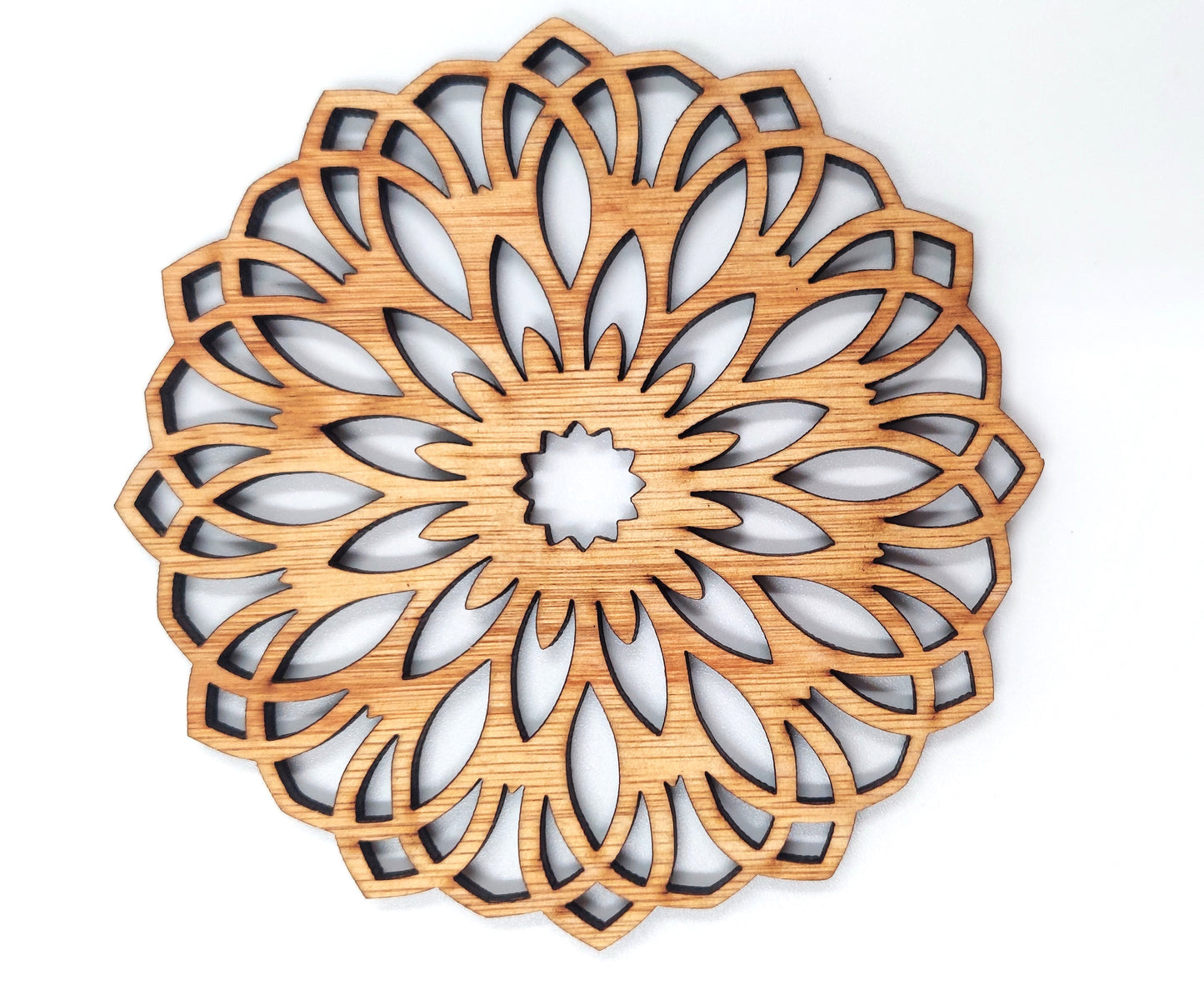 Houten geometrische onderzetters - Design onderzetters hout - Trendy houten onderzetters - Design-houten tafelaccessoires