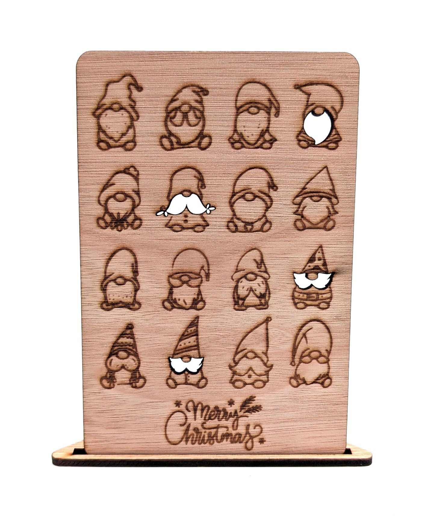 Houten kerstkaart - Kleine kerstmannetjes - kerstkaarten - kerstkaarten met envelop - luxe kerstkaarten