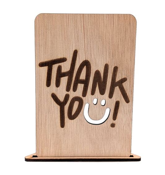 Luxe houten kaart – Thank You – bedankkaart – originele duurzame wenskaart met envelop