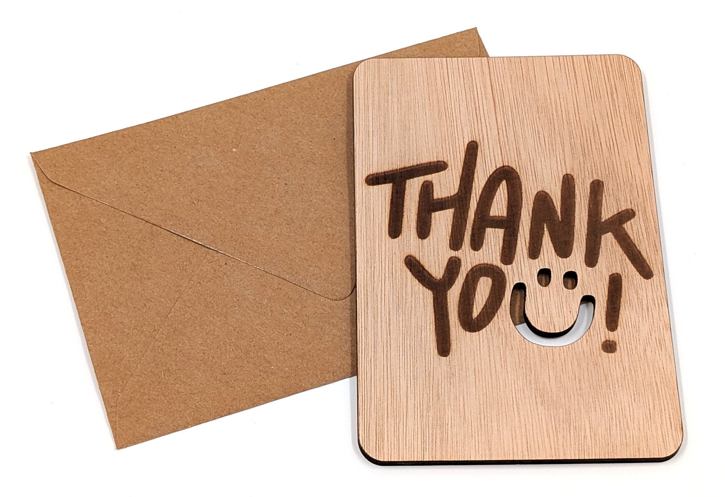 Luxe houten kaart – Thank You – bedankkaart – originele duurzame wenskaart met envelop