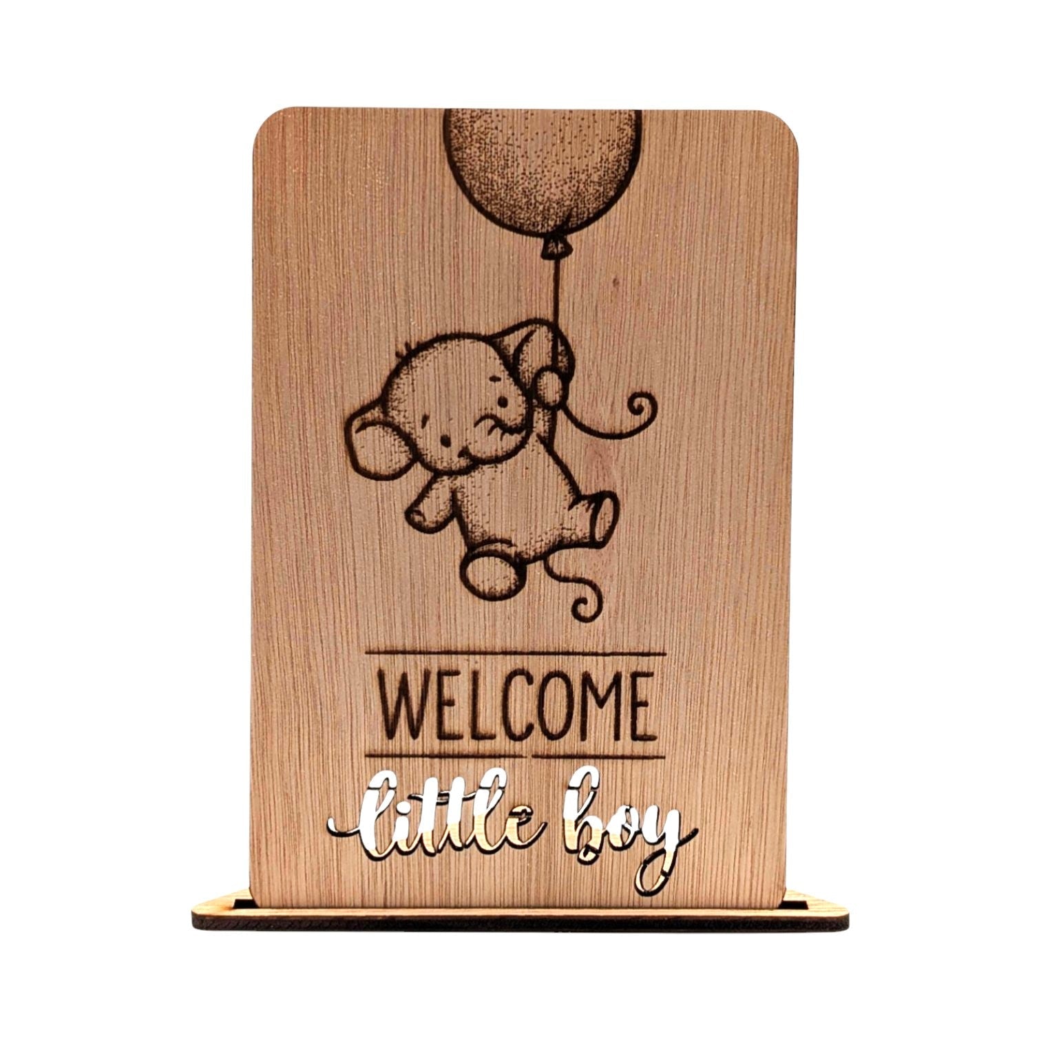 Houten Geboortekaart - Welcome Little Boy - Vilewoods