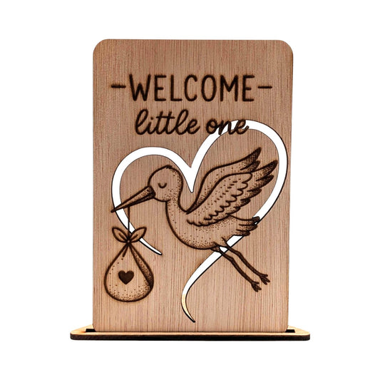 Houten Geboortekaart - Welcome Little One - Vilewoods