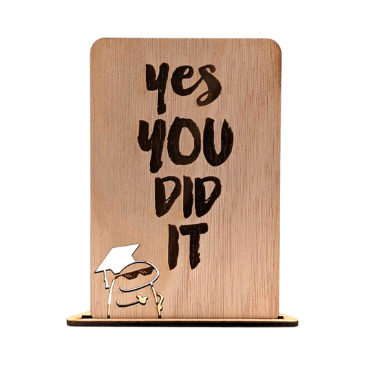 Houten Geslaagd Kaart - Yes You Did It - Vilewoods