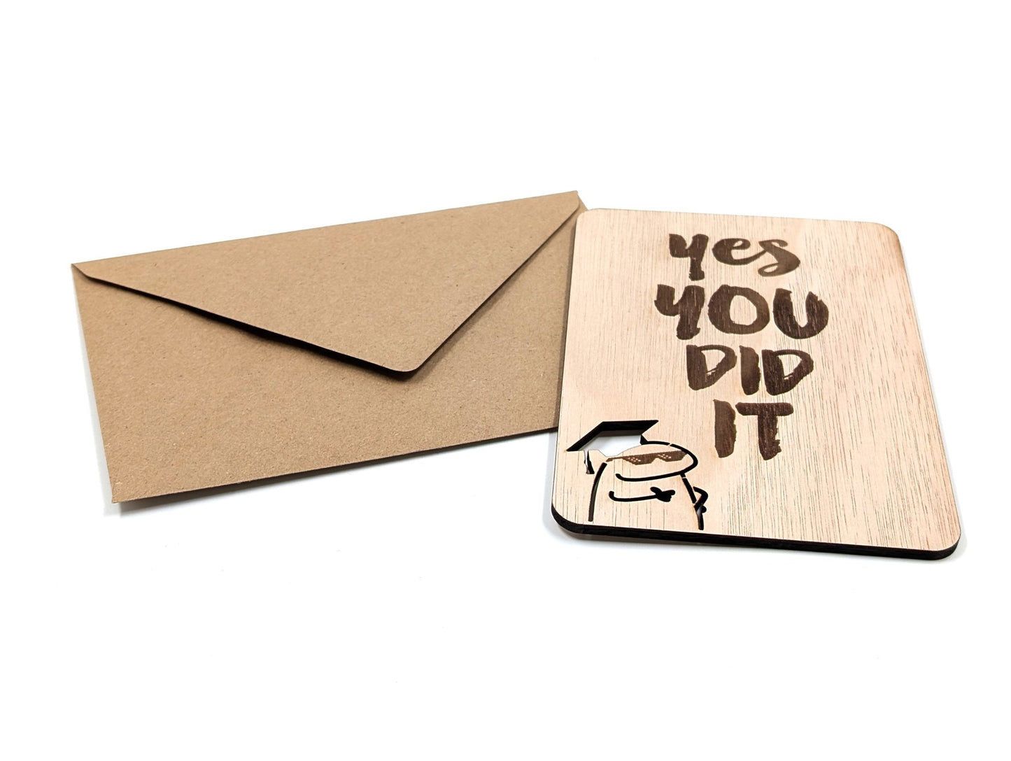 Houten Geslaagd Kaart - Yes You Did It - Vilewoods