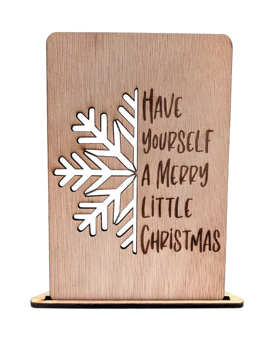 Houten Kerstkaart - Have Yourself A Merry Little Christmas - Vilewoods
