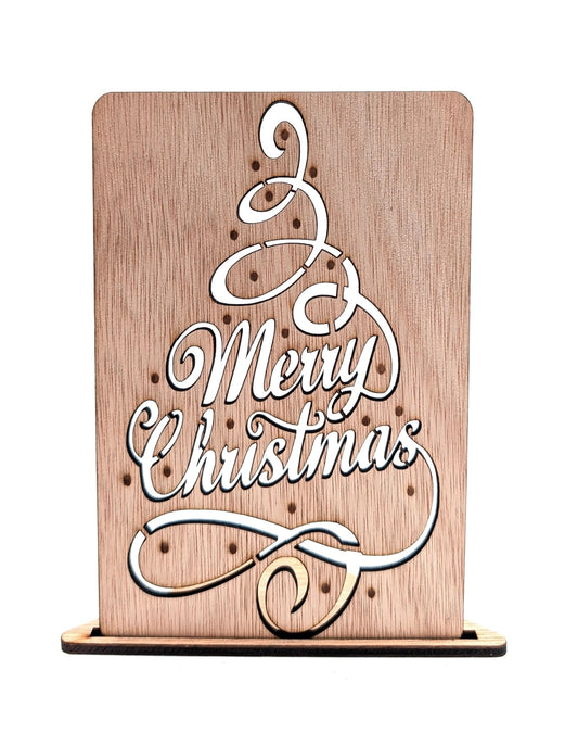 Houten Kerstkaart - Kerstboom - Vilewoods