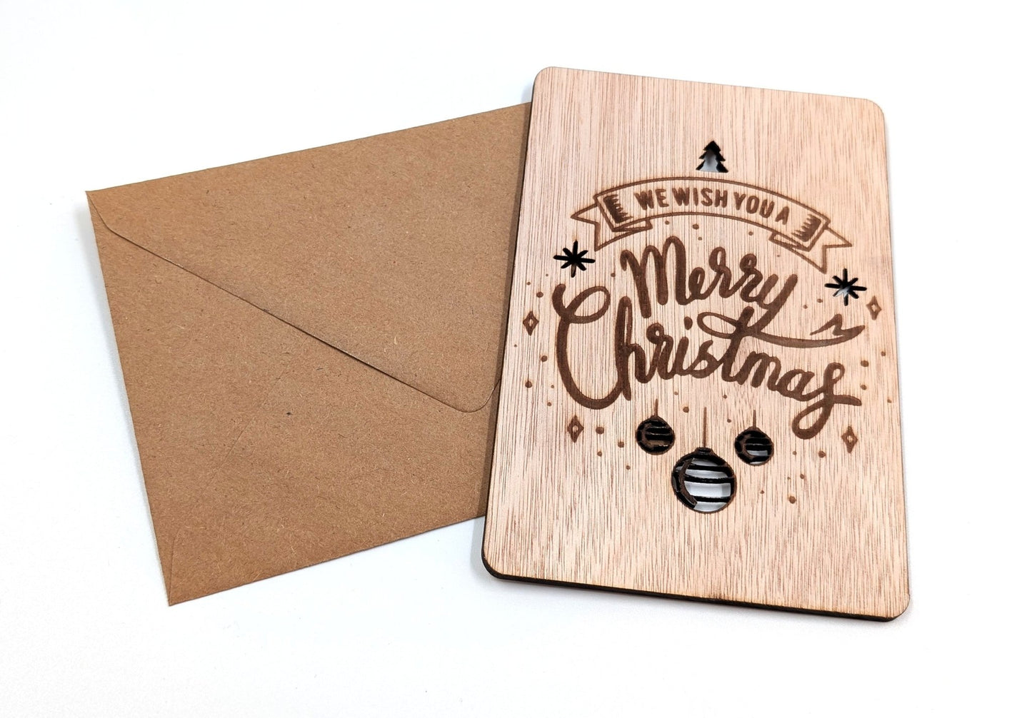 Houten Kerstkaart - Merry Christmas - Vilewoods
