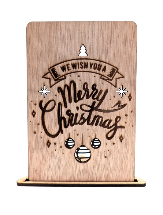Houten Kerstkaart - Merry Christmas - Vilewoods