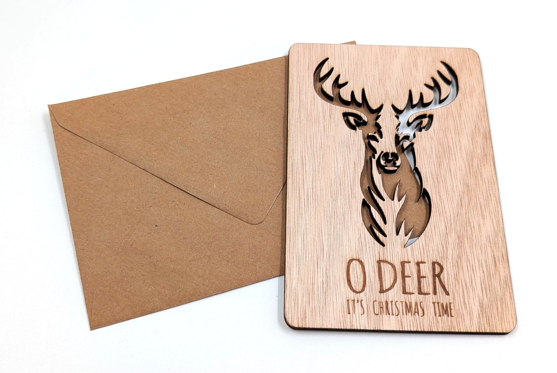 Houten Kerstkaart - O Deer - Vilewoods