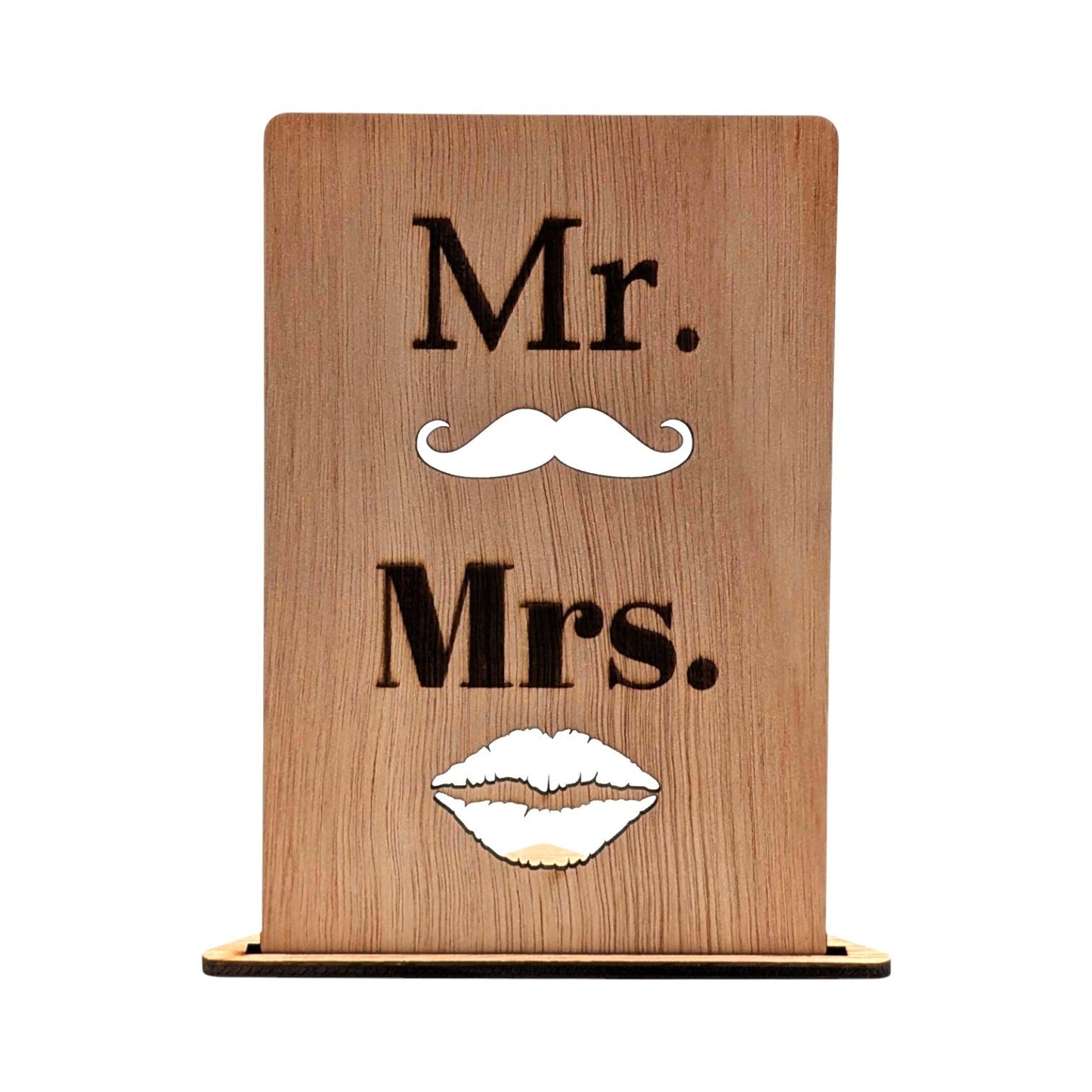 Houten Trouwkaart - Mr. & Mrs. - Vilewoods
