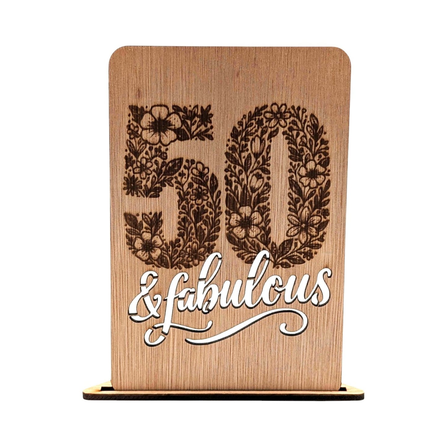 Houten Verjaardagskaart - 50 & Fabulous - Vilewoods