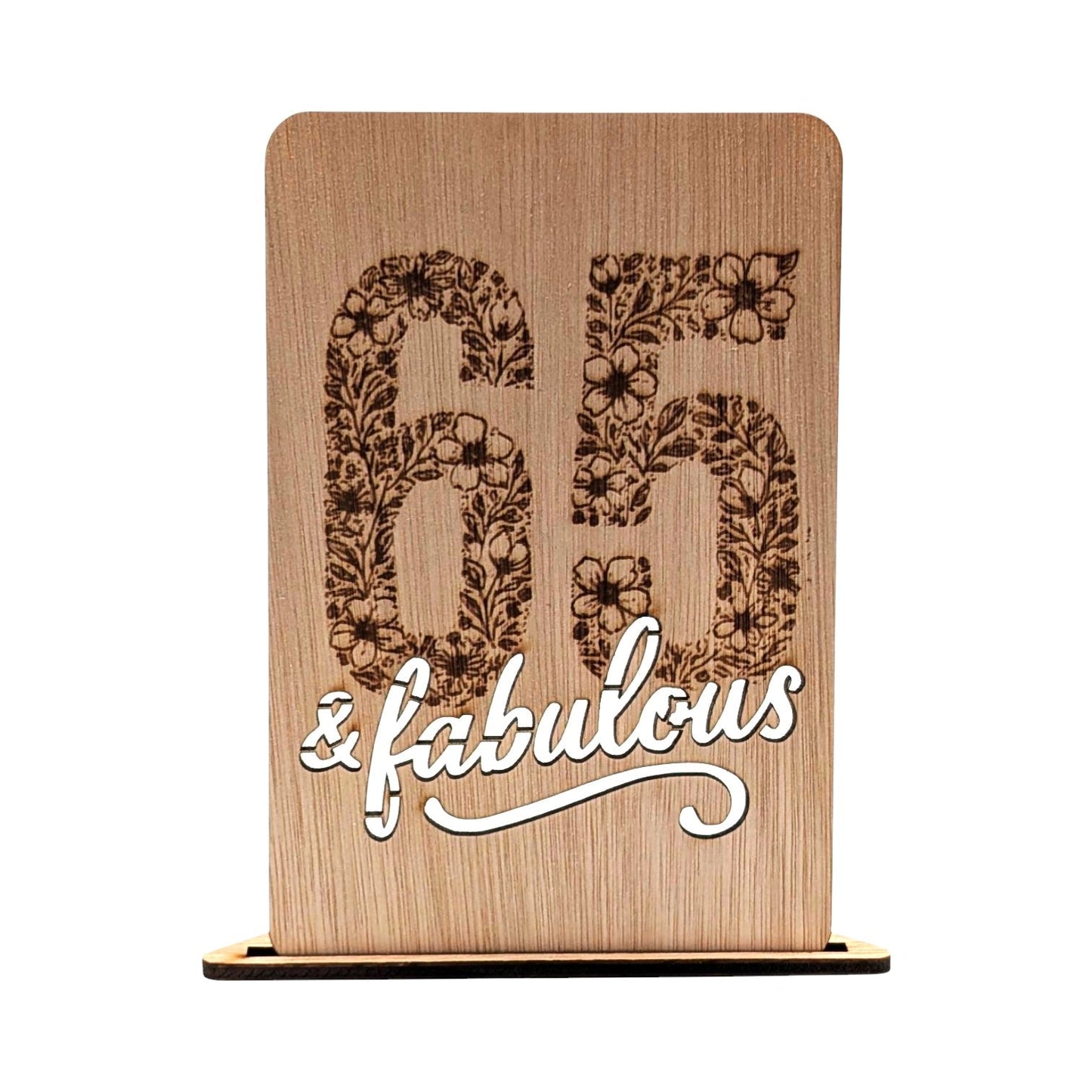 Houten Verjaardagskaart - 65 & fabulous - Vilewoods