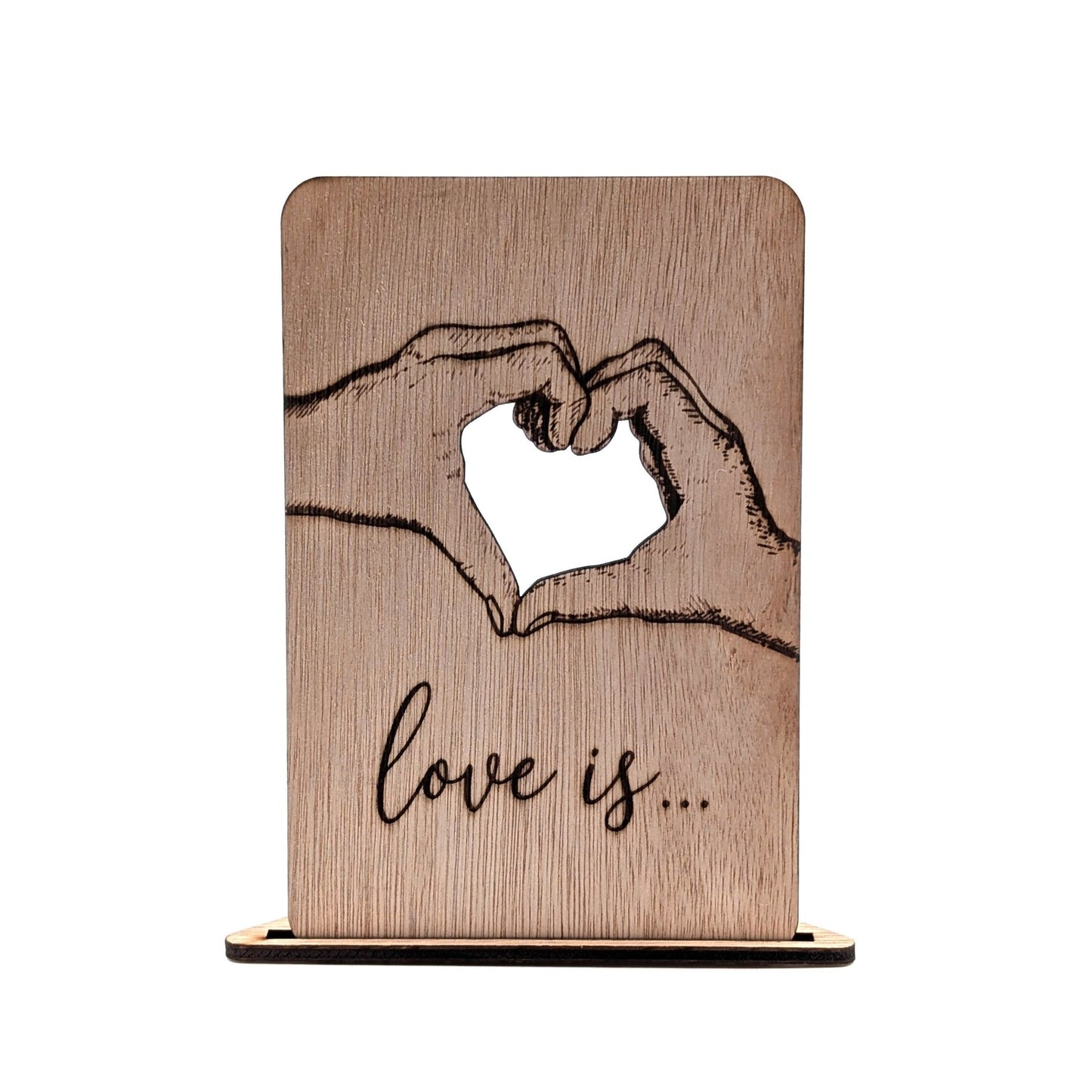 Houten Wenskaart - Love is - Vilewoods