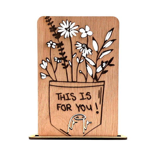 Houten Wenskaart - This Is For You - Vilewoods