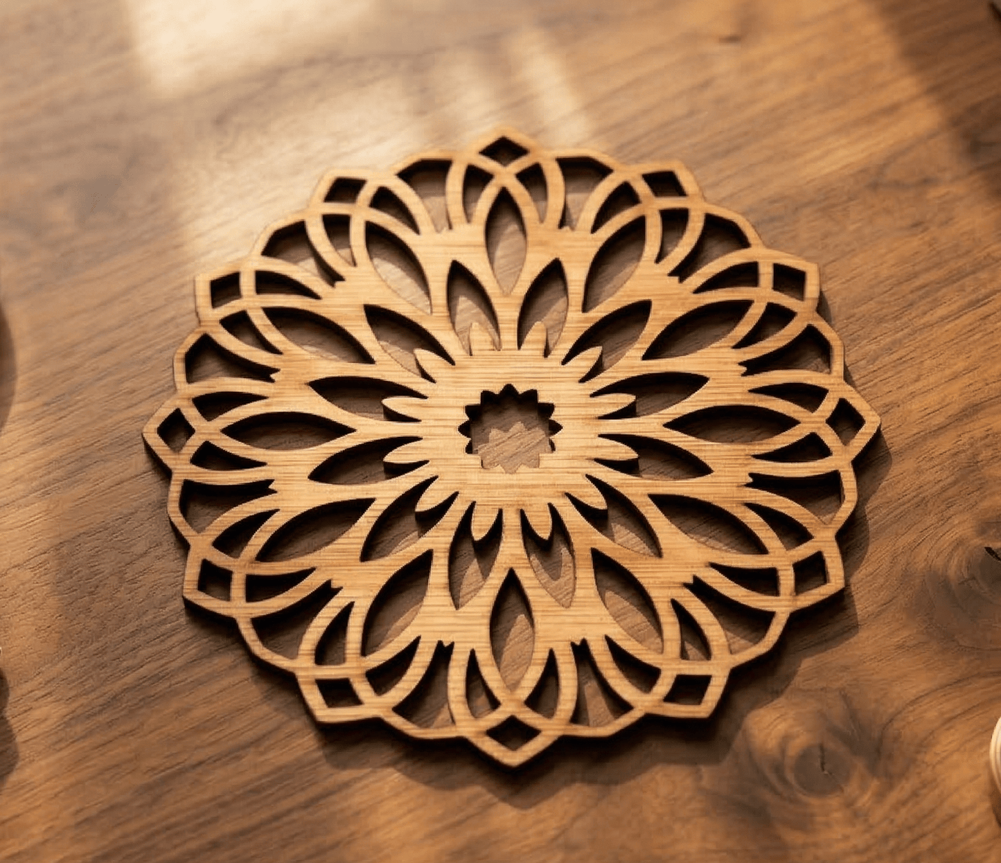 Set van 6 Houten Onderzetters – Geometrische Collectie (3 designs) - Vilewoods