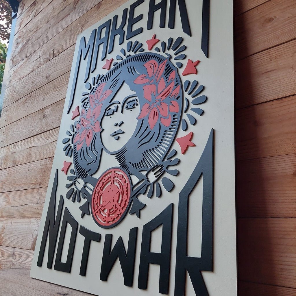 Wandbord: Make Art Not War (Shepard Fairey) – 108 x 80 cm - Vilewoods