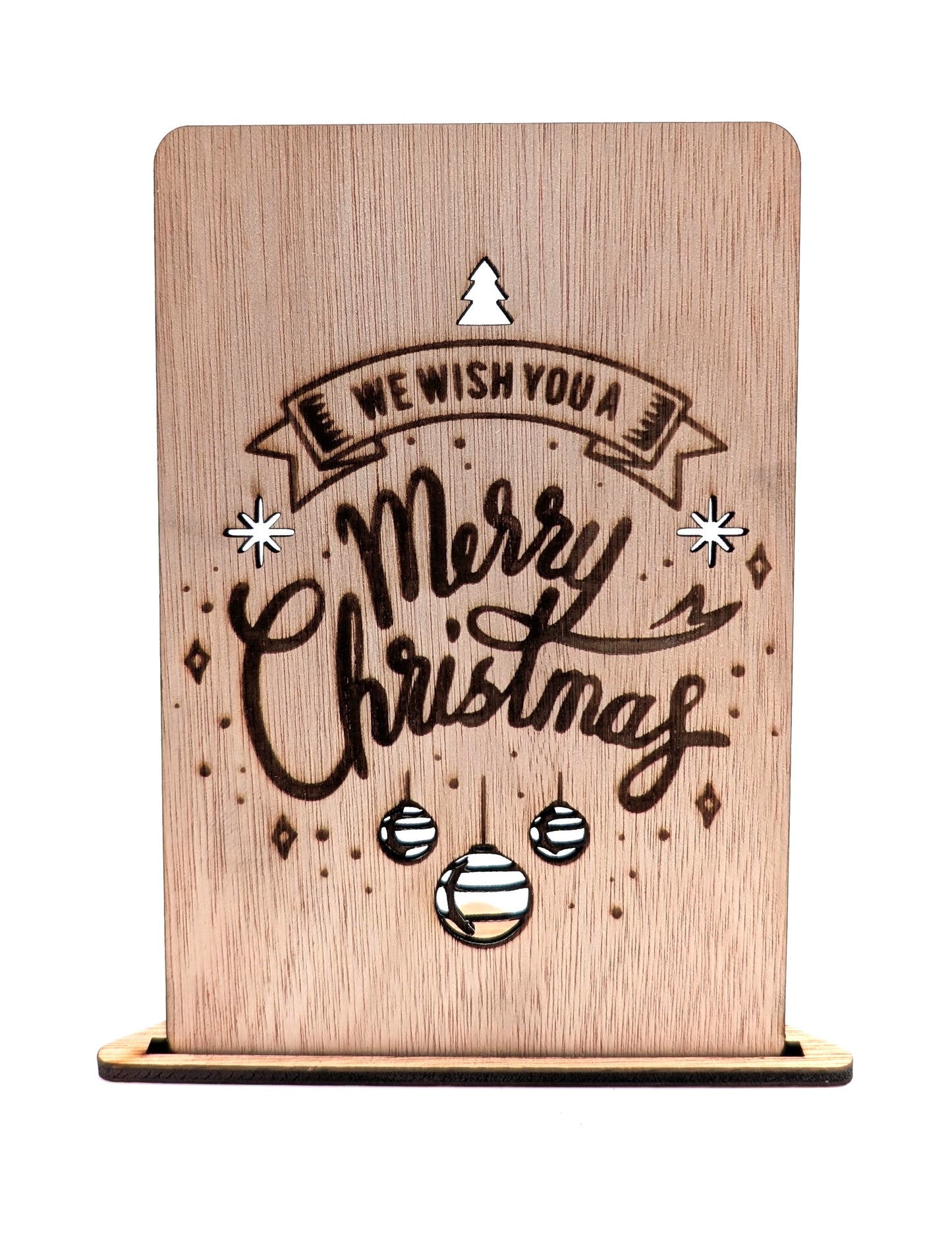 Houten kerstkaart - Merry christmas - kerstkaarten - kerstkaarten met envelop - luxe kerstkaarten